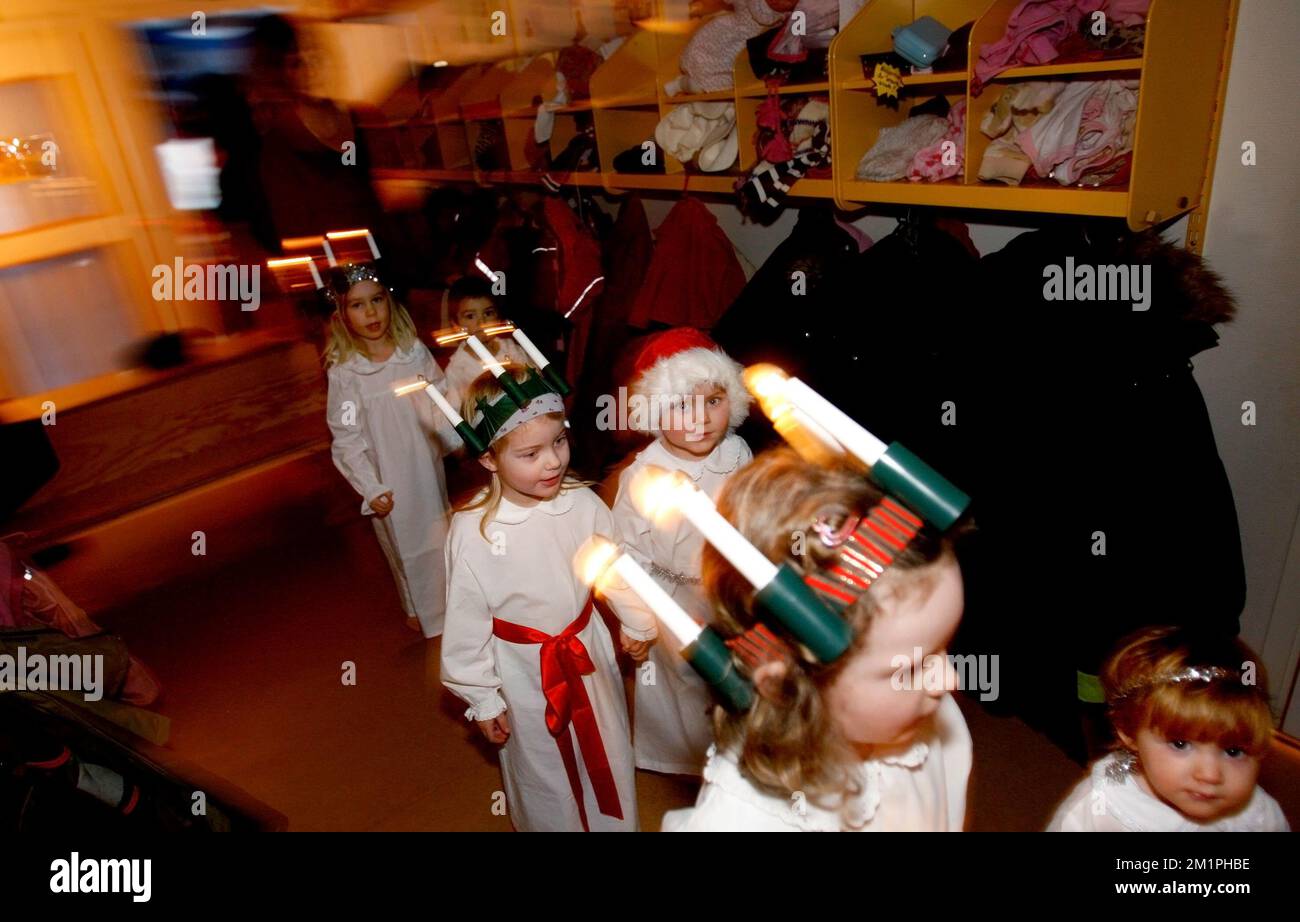 Lucia celebration, Linköping, Sweden. Stock Photo