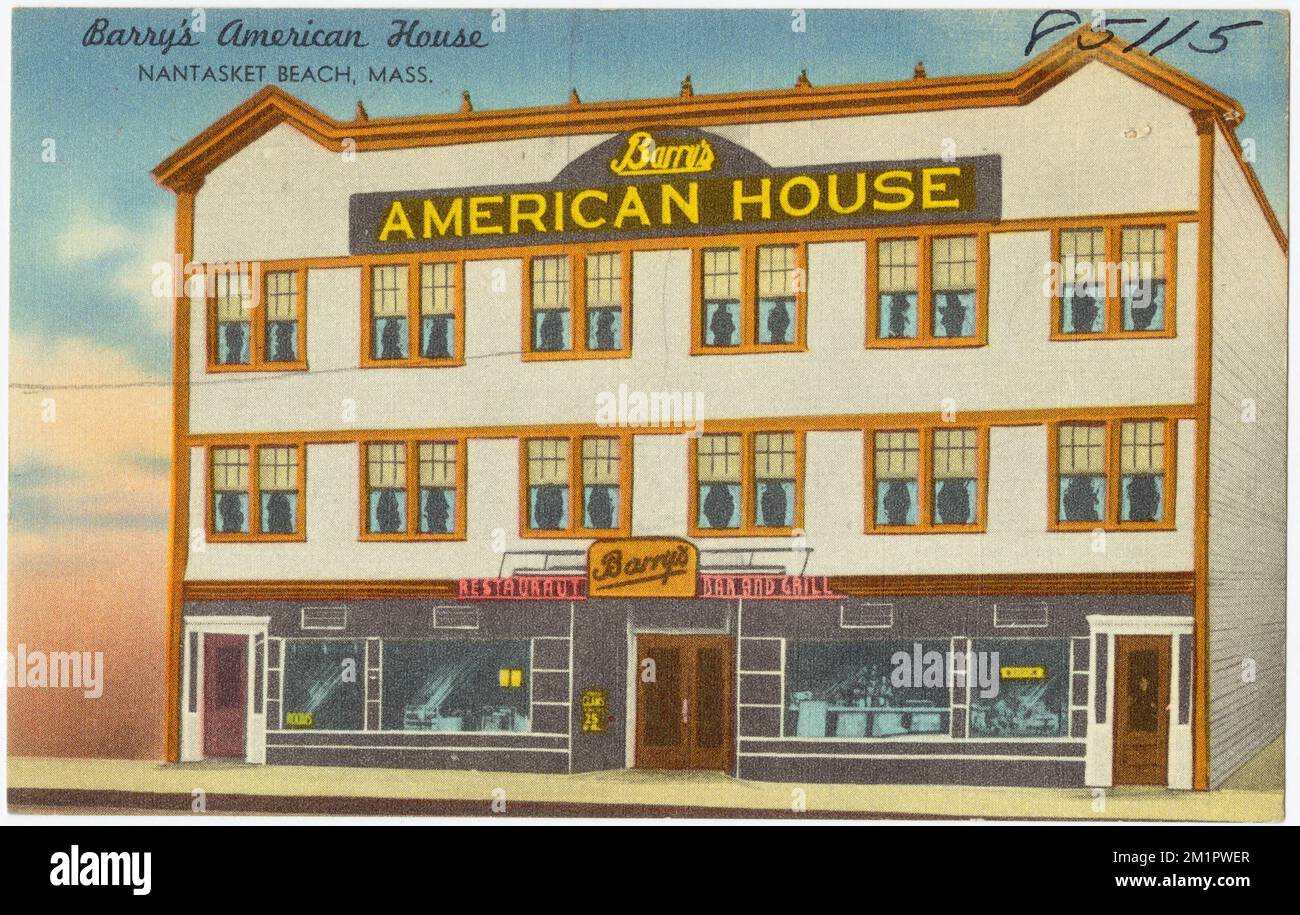 Barry's American House, Nantasket Beach, Mass. , Hotels, Tichnor Brothers Collection, postcards of the United States Stock Photo