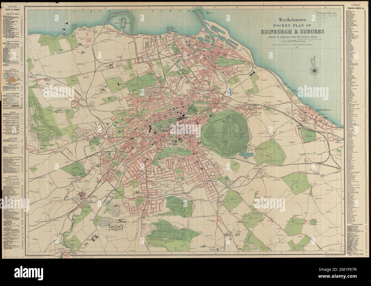 Bartholomew's pocket plan of Edinburgh & suburbs , Edinburgh Scotland