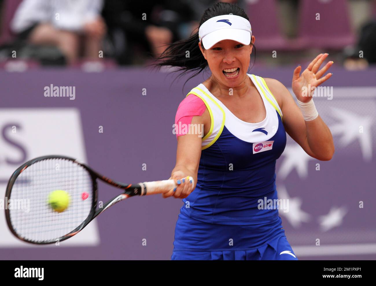 Chinese Jie Zheng in action during a first round game of Danish ...