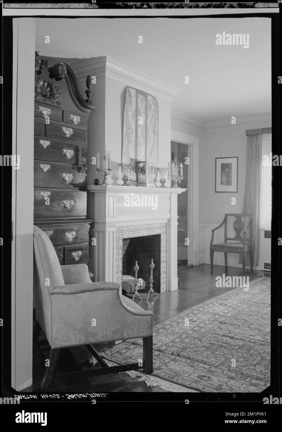 Barton House, Salem interior , Fireplaces. Samuel Chamberlain