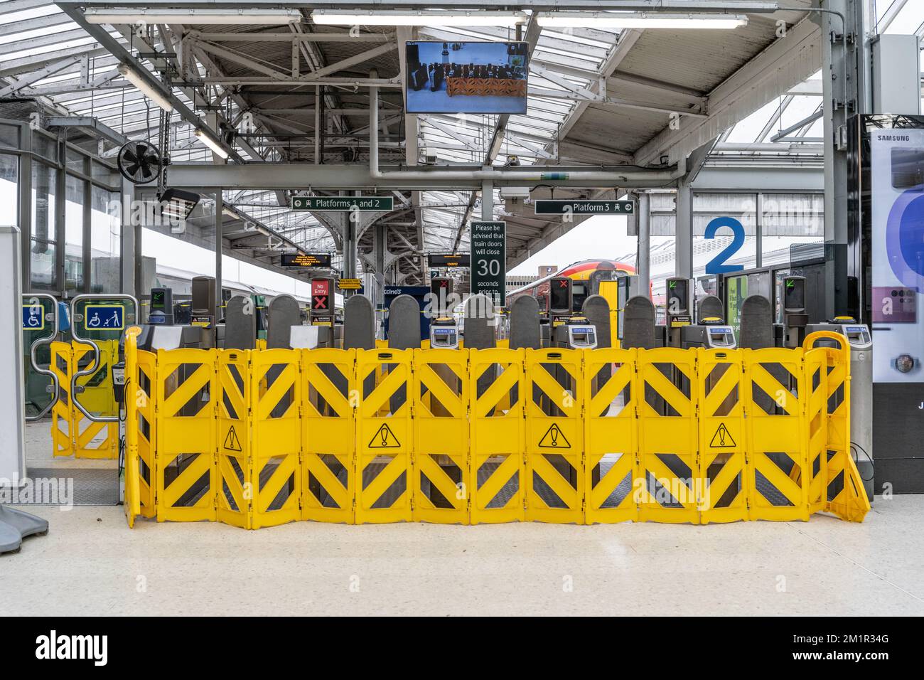 Eastbourne train station, 'open for business despite no trains running