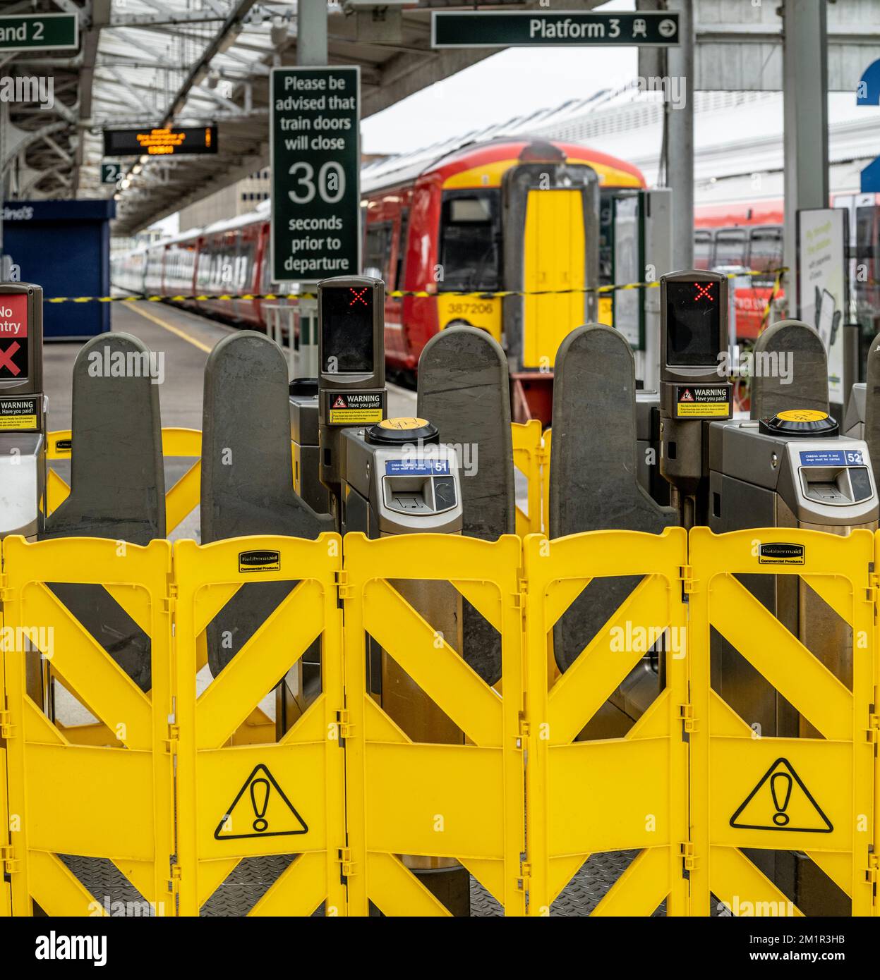 Eastbourne train station, 'open for business despite no trains running