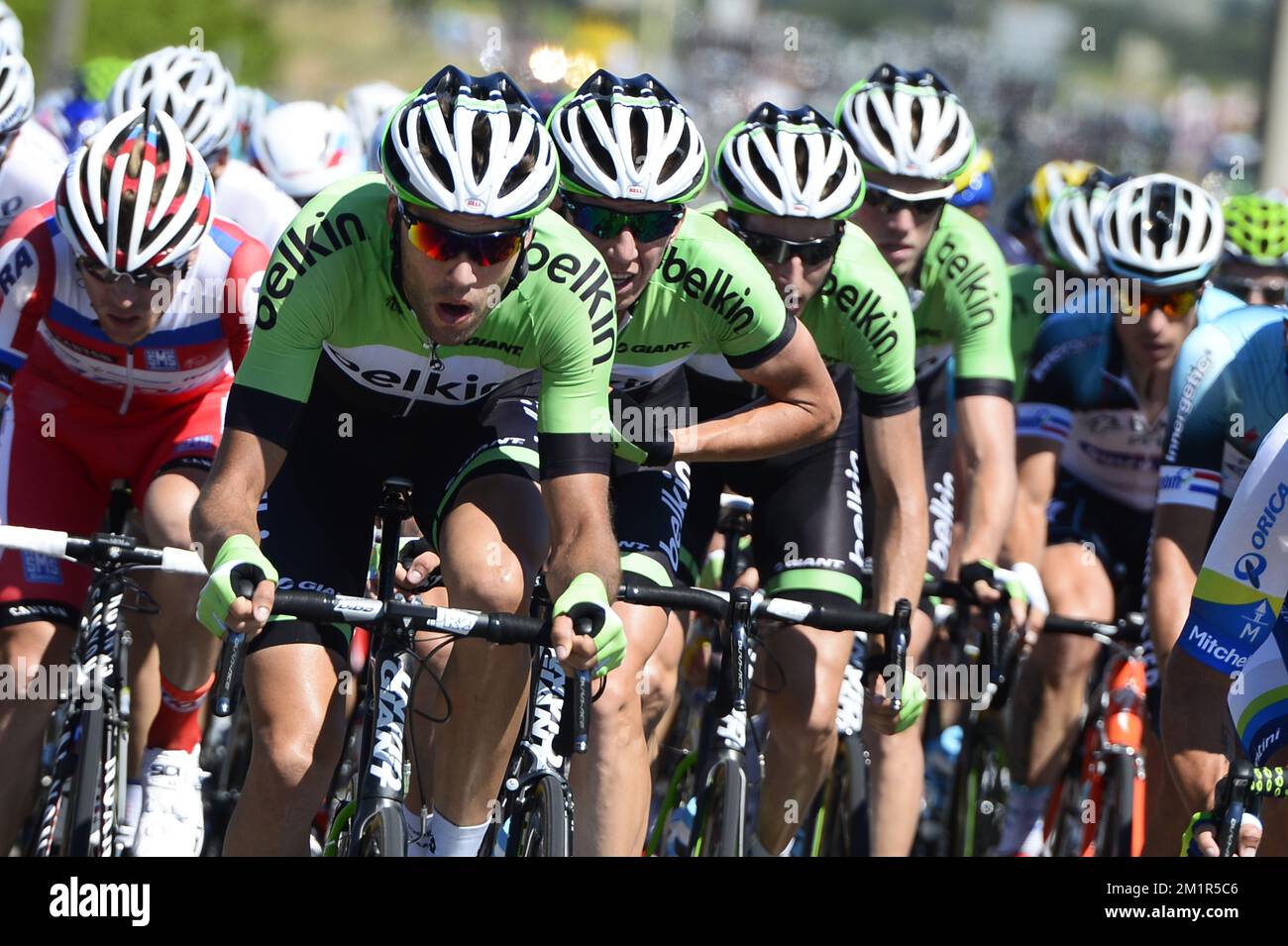 Belgian Maarten Wynants of Belkin Pro Cycling Team pictured during the sixth stage of the 100th edition of the Tour de France cycling race, 176km from Aix-en-Provence to Montpellier, France. Stock Photo