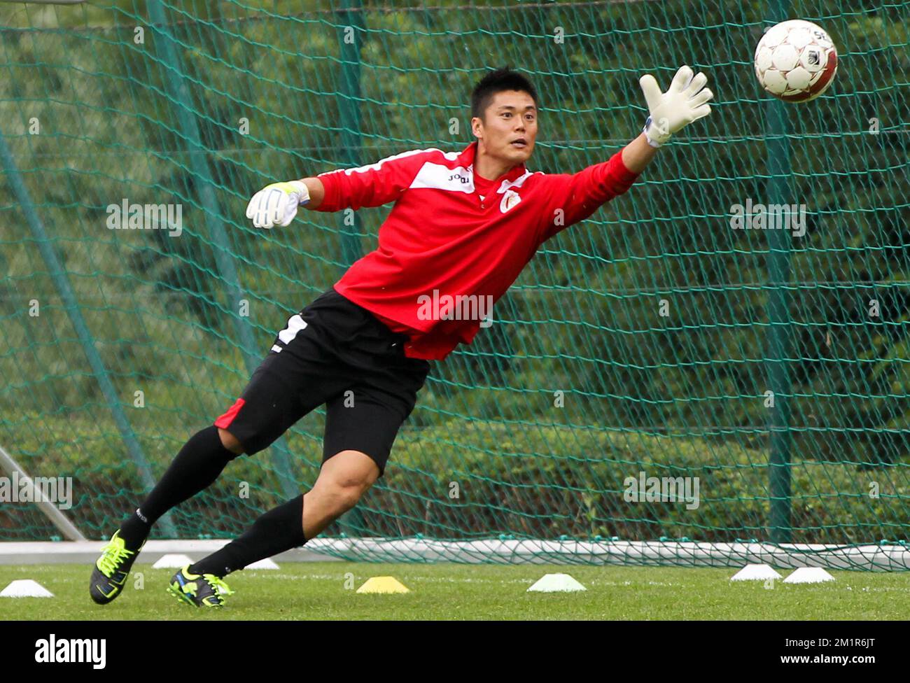 Standard's Eiji Kawashima pictured during a training session of Belgian first division soccer team Standard de Liege, Thursday 11 July 2013 in Liege.  Stock Photo