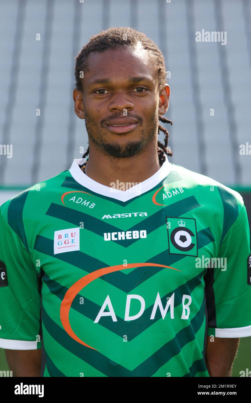 Cercle's Michael Uchebo pictured during the season photo shoot of Belgian first division soccer team Cercle Brugge, Thursday 18 July 2013 in Brugge.  Stock Photo