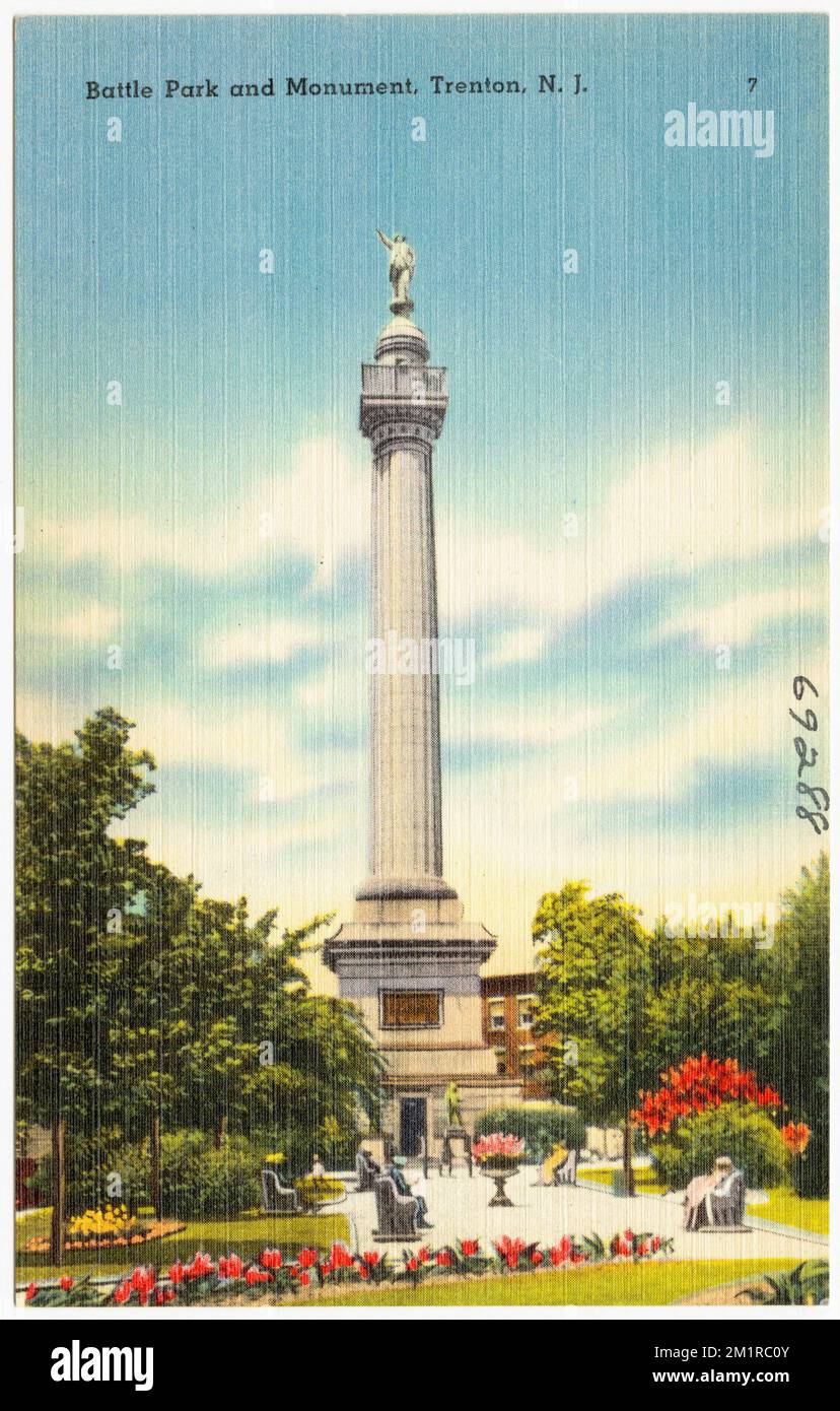 Battle Park and Monument, Trenton, N. J. , Monuments & memorials, Tichnor Brothers Collection, postcards of the United States Stock Photo