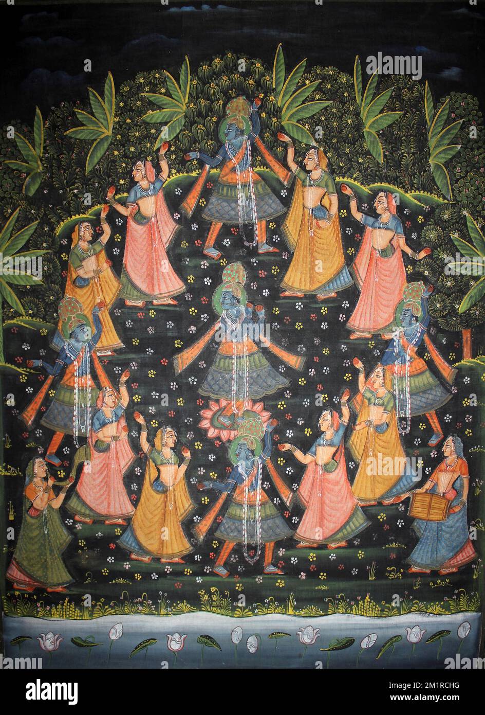 Gujarat Textiles - Dancing Woman Stock Photo