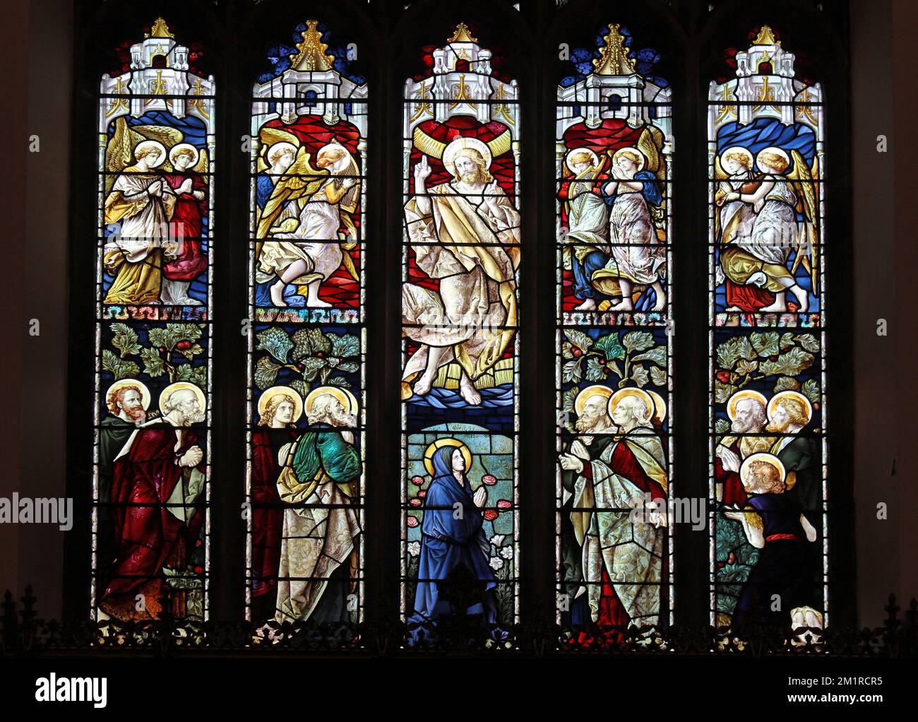 'The Ascension' Stained Glass Window Stock Photo