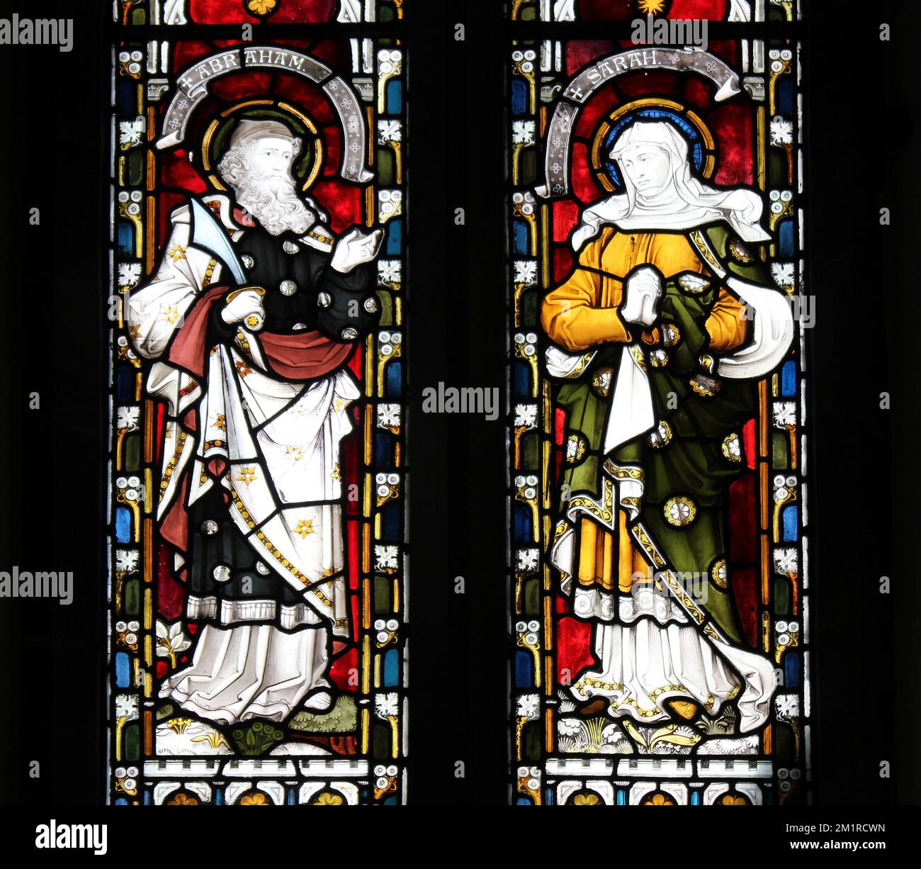 Abraham and Sarah Stained Glass Stock Photo