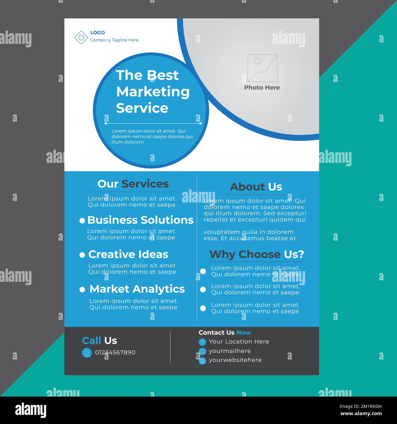 blue-colour-business-flyer-design-stock-vector-image-art-alamy