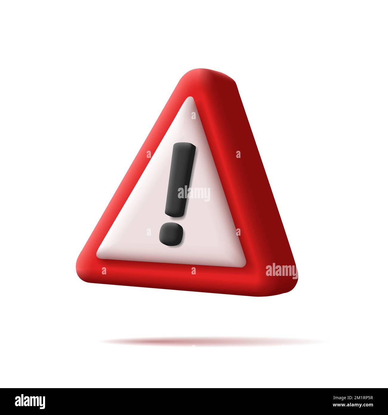 3d Red and white triangle warning sign with exlamation mark vector ...