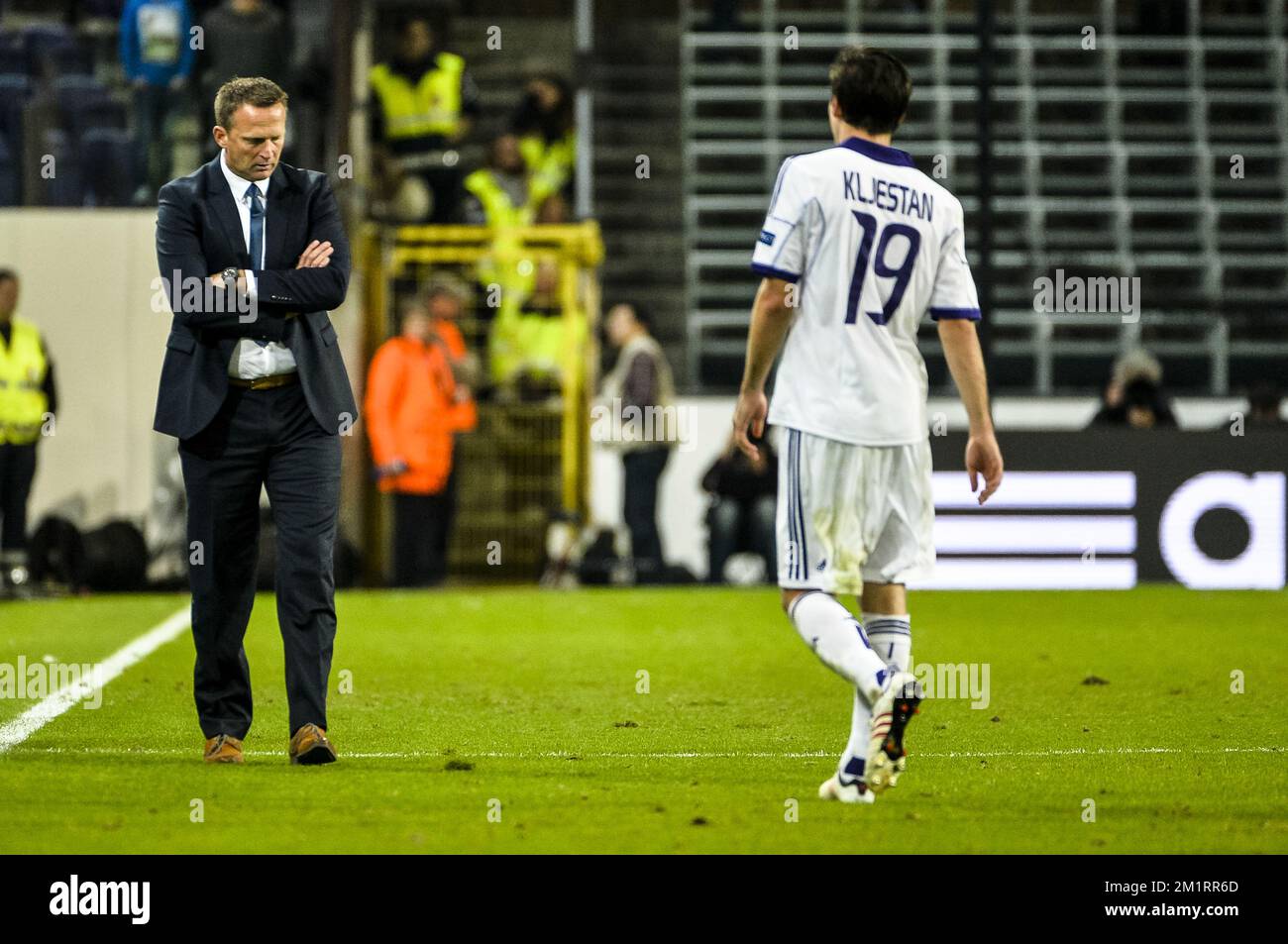 Soccer - UEFA Champions League - Play Offs - Second Leg - RSC Anderlecht v  Olympique Lyonnais - Constant Vanden Stock Stadium. Tom De Sutter, RSC  Anderlecht Stock Photo - Alamy