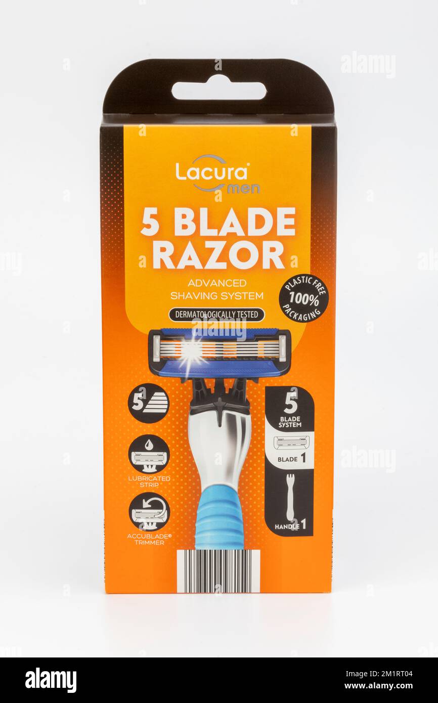 A Lacura 5 blade razor box Stock Photo