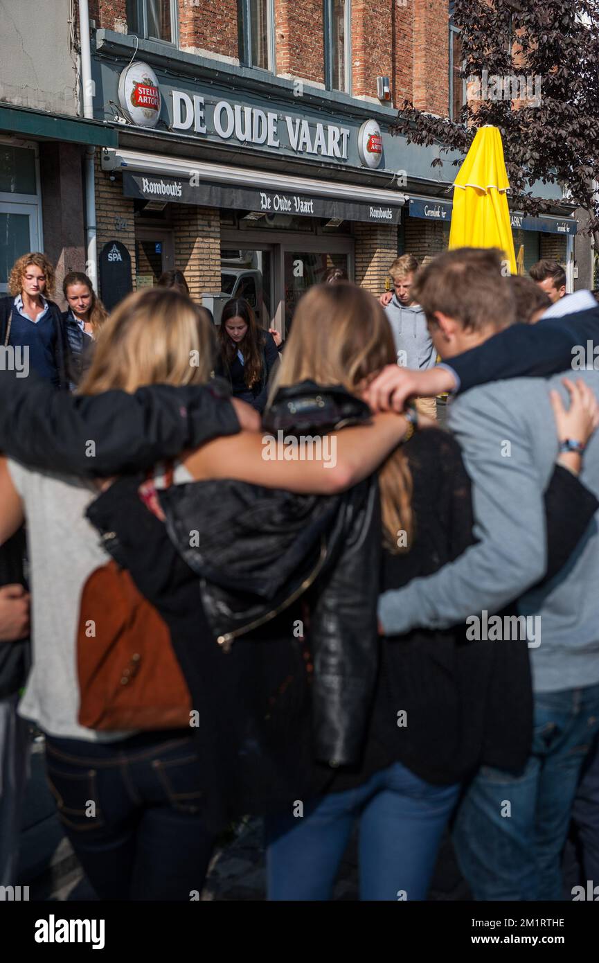 Illustration picture shows a silent march following the lethal stabbing