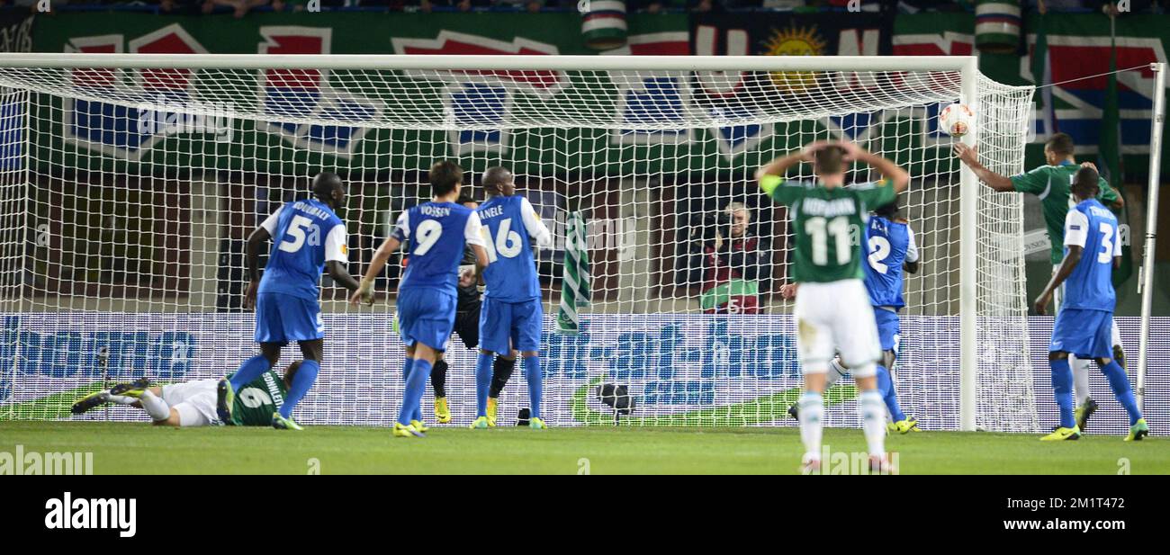 20131107 VIENNA, AUSTRIA Wien's Terrence Boyd (R) scores the 11