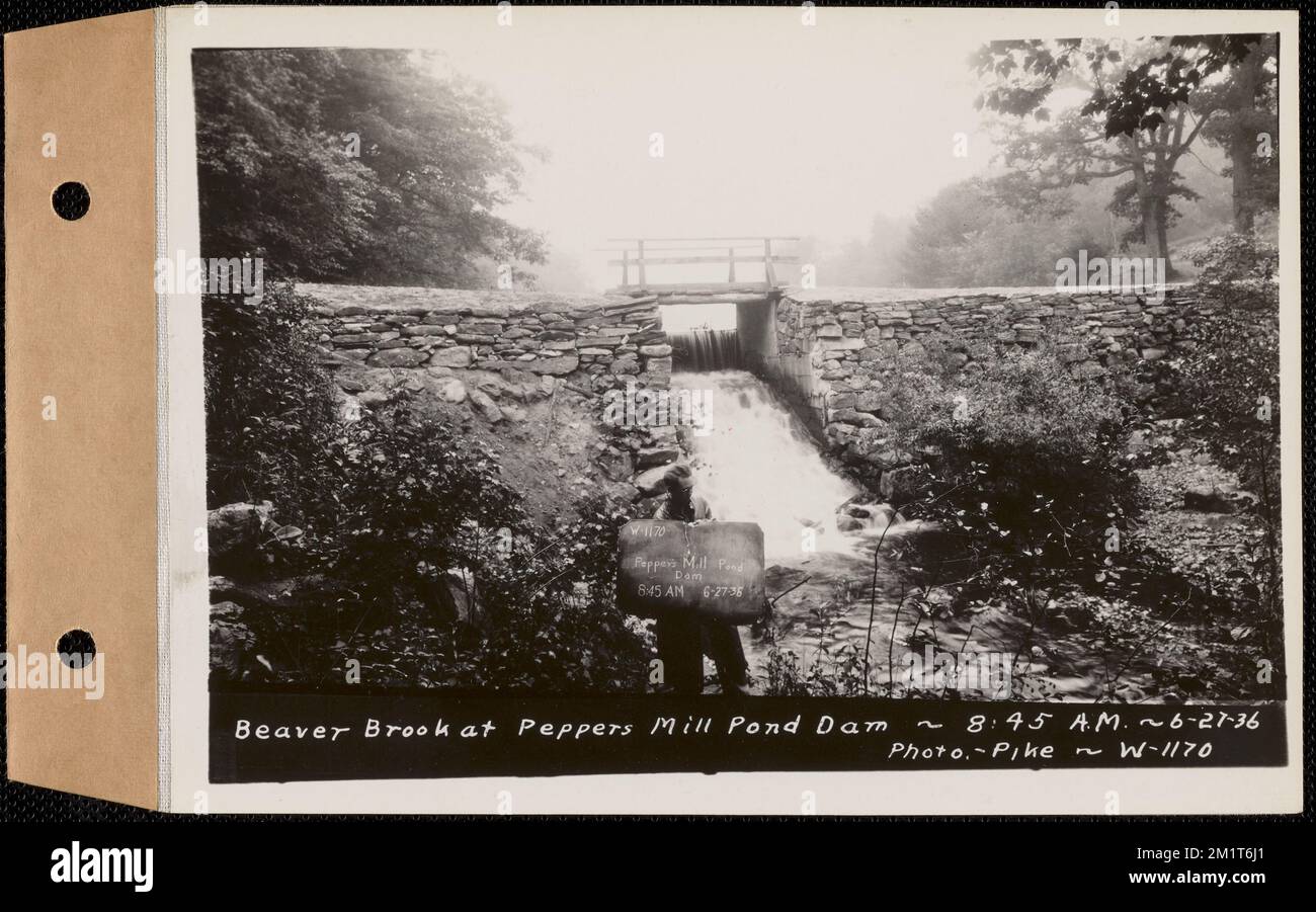 Beaver Brook at Pepper's mill pond dam, Ware, Mass., 8:45 AM, Jun. 27