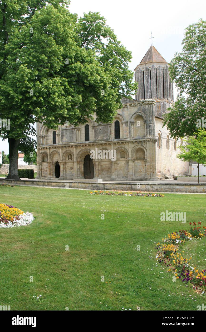 romanesque church (our lady) in surgères in france Stock Photo