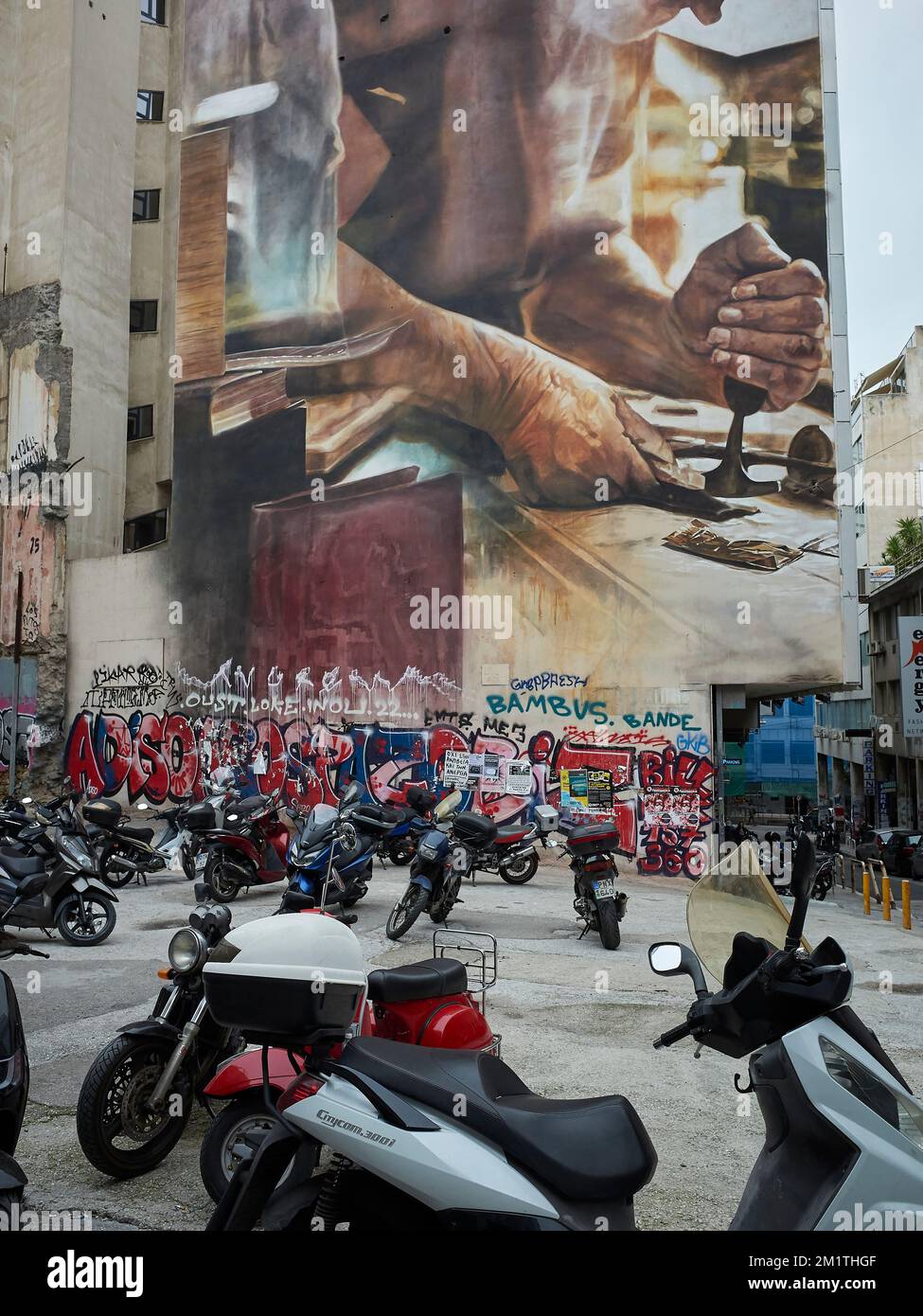 Parking space at Exarchia Athens Greece Stock Photo Alamy