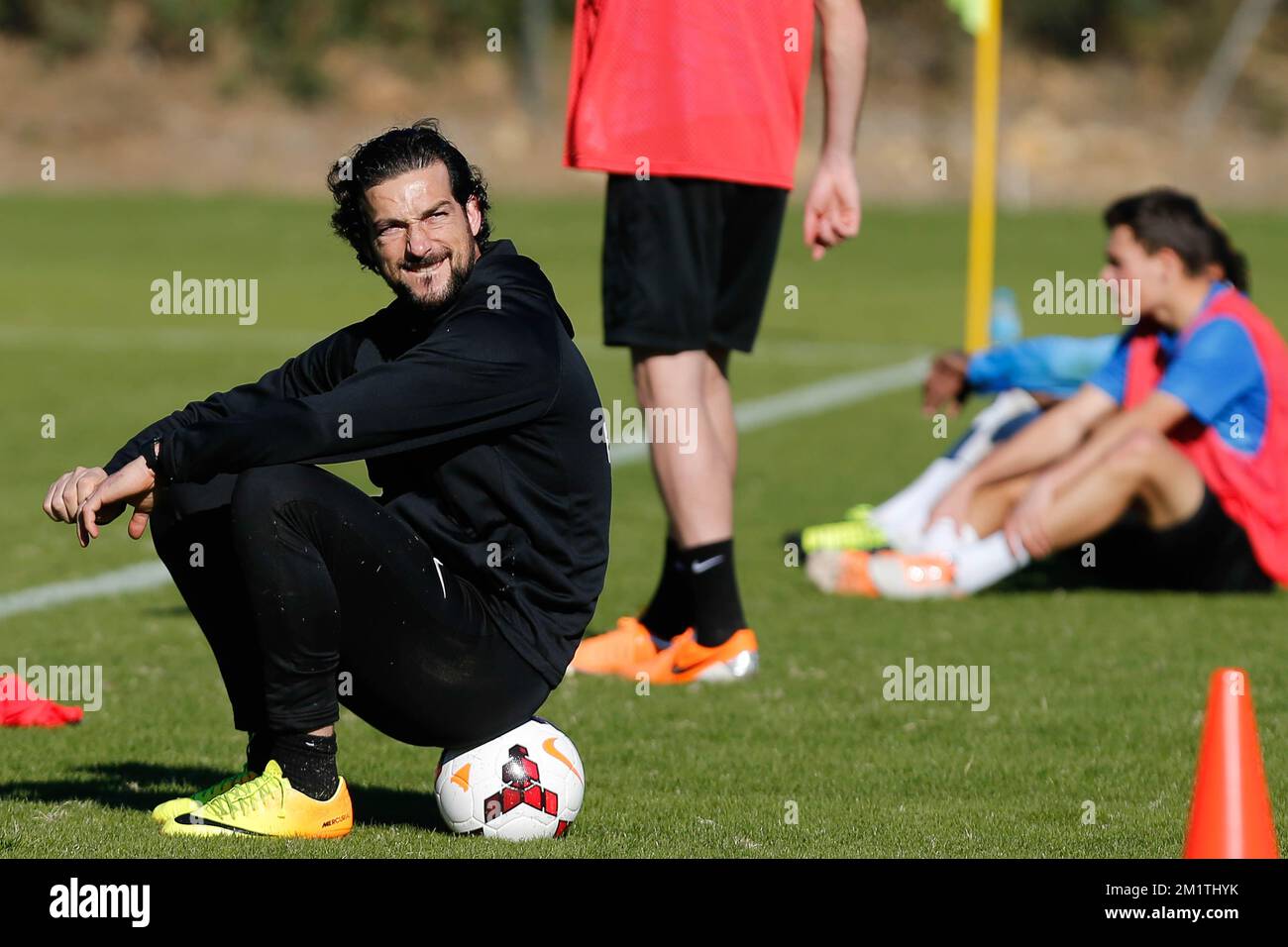 20140106 - SAN ROQUE, SPAIN: Club's goalkeeper trainer Ricardo Lopez pictured during a training session on the third day of the winter camp of Belgian first division soccer team Club Brugge KV in San Roque, Spain, Monday 06 January 2014. BELGA PHOTO BRUNO FAHY Stock Photo