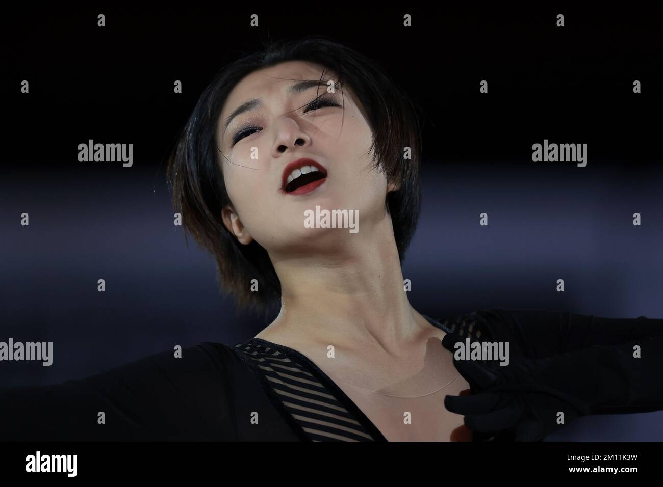 Turin, Italy, 11th December 2022. Kaori Sakamoto of Japan performs during the exhibition program at the Palavela, Turin. Picture date: 11th December 2022. Picture credit should read: Jonathan Moscrop/Sportimage Stock Photo