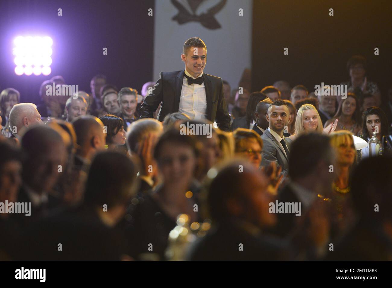 20140122 - LINT, BELGIUM: Essevee's Thorgan Hazard pictured as he wins the 60th edition of the 'Golden Shoe' award ceremony, Wednesday 22 January 2014, in Lint. The Golden Shoe (Gouden Schoen / Soulier d'Or) is an award for the best soccer player of the Belgian Jupiler Pro League championship during the calender year 2013. BELGA PHOTO DIRK WAEM Stock Photo