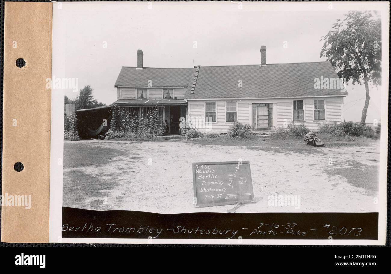 Bertha Trombley, house, Shutesbury, Mass., July 16, 1937 Parcel no