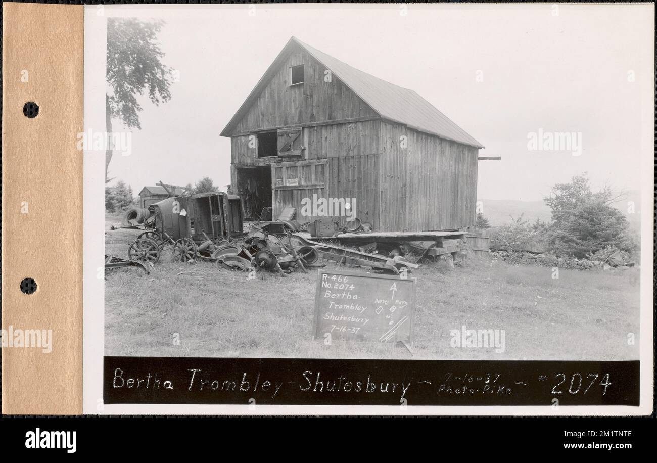 Bertha Trombley, barn, Shutesbury, Mass., July 16, 1937 Parcel no