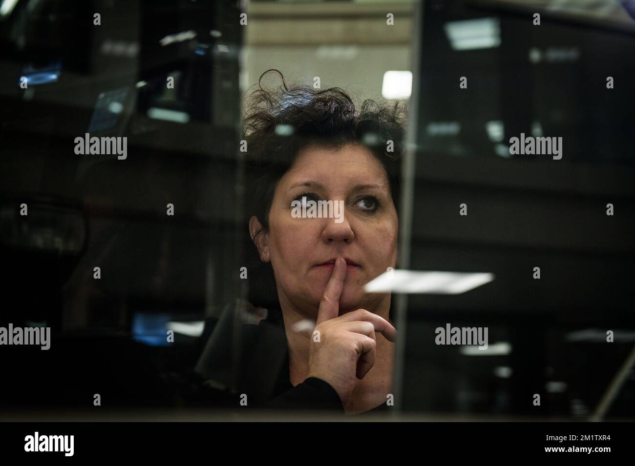 20140214 - BEVEREN-WAAS, BELGIUM: Minister of Justice Annemie Turtelboom is seen during the official opening of the new jail in Melsele, Beveren, which is one of the four new prisons planned in Belgium to enlarge the number of cells. BELGA PHOTO JONAS ROOSENS Stock Photo