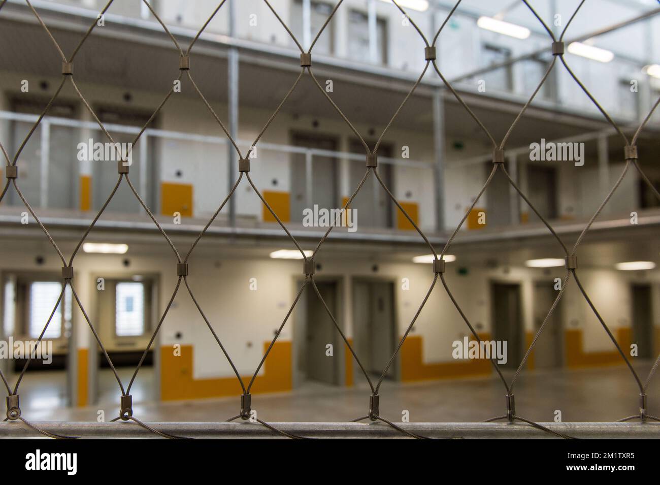 20140214 - BEVEREN-WAAS, BELGIUM: Illustration picture taken during the official opening of the new jail in Melsele, Beveren, which is one of the four new prisons planned in Belgium to enlarge the number of cells. BELGA PHOTO JONAS ROOSENS Stock Photo