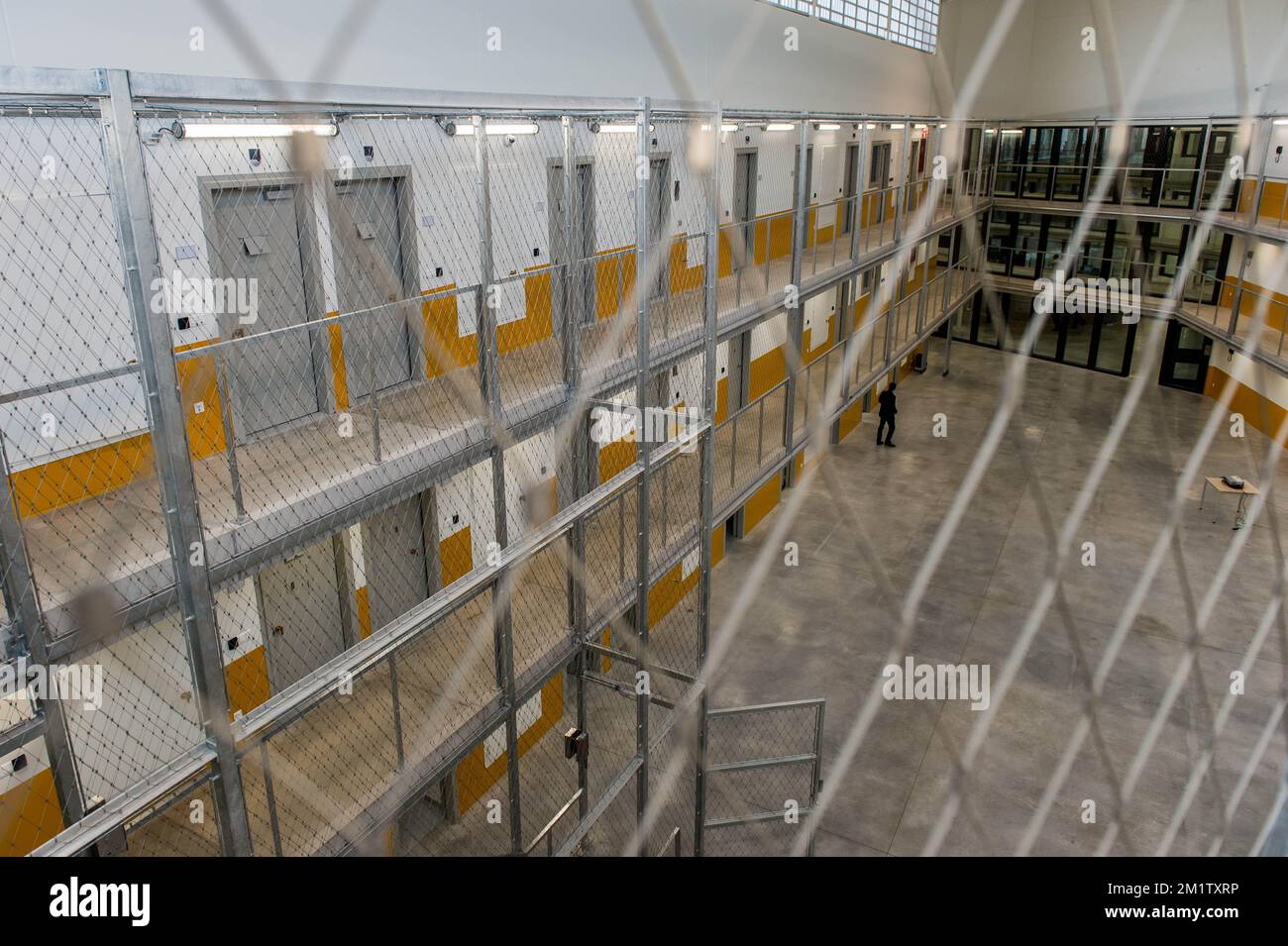 20140214 - BEVEREN-WAAS, BELGIUM: Illustration picture taken during the official opening of the new jail in Melsele, Beveren, which is one of the four new prisons planned in Belgium to enlarge the number of cells. BELGA PHOTO JONAS ROOSENS Stock Photo