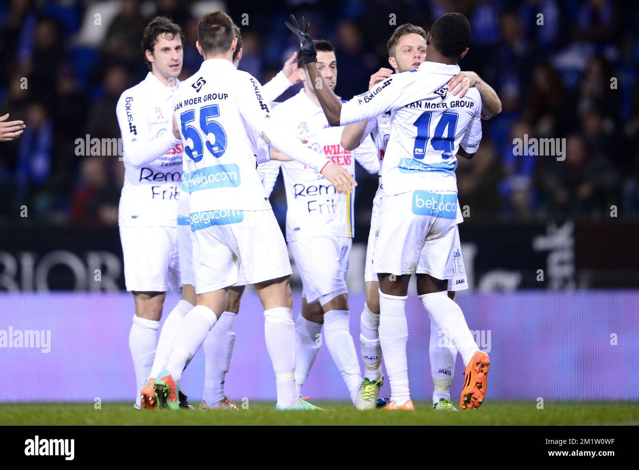 RSCA Futures' Mohamed Bouchouari celebrates after scoring during a soccer  match between RSC Anderlecht Futures (u23)