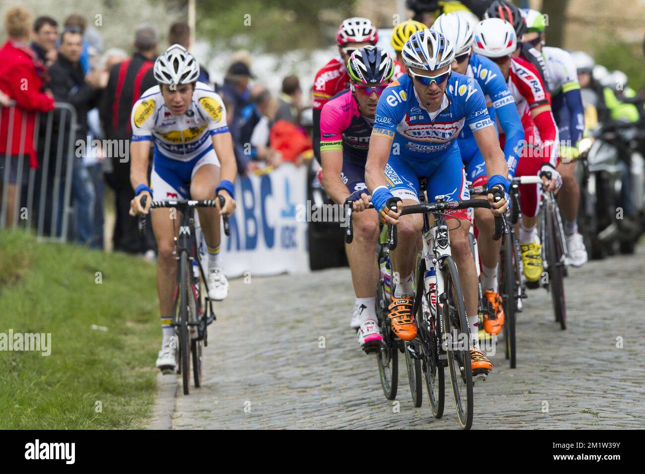 Belgian James Vanlandschoot of Wanty-Groupe Gobert in action during the ' Ronde van Vlaanderen - Tour des