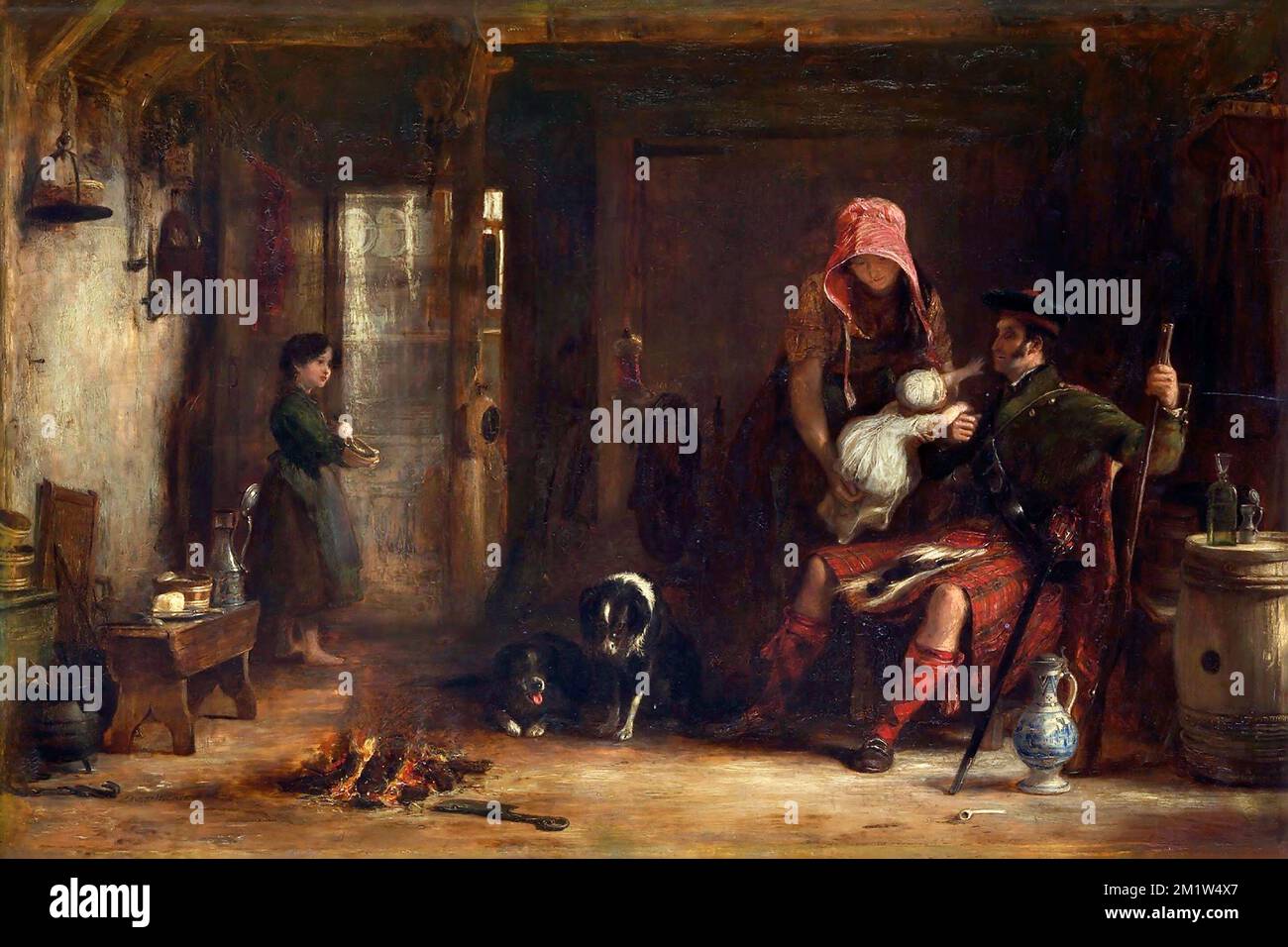 The Highland Family by Sir David Wilkie (1785-1841), oil on wood, 1824 Stock Photo