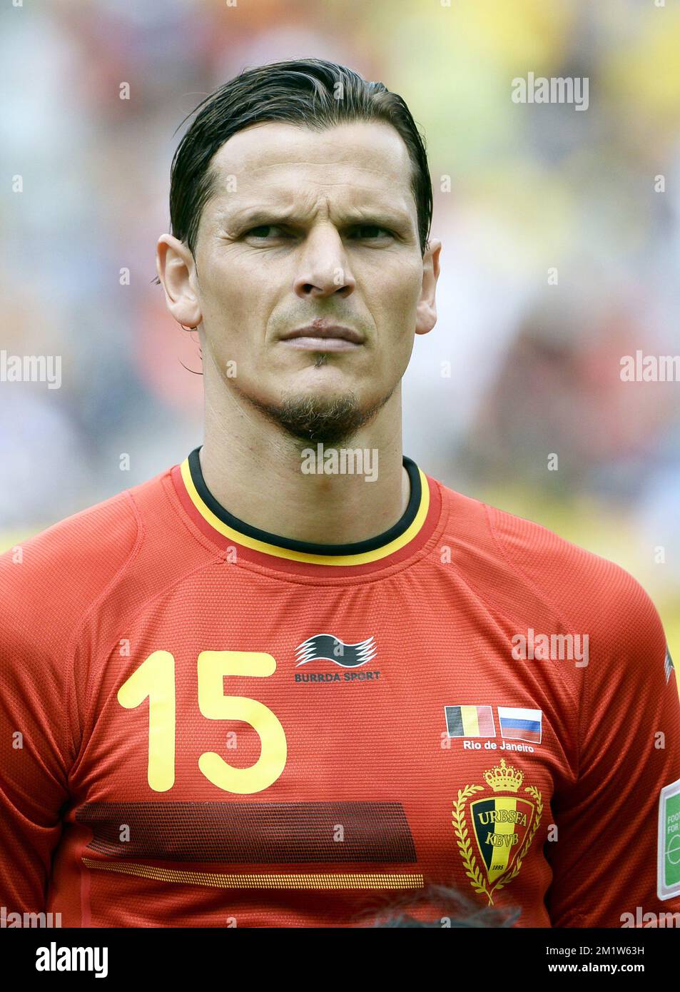 20140622 - RIO DE JANEIRO, BRAZIL: Belgium's Daniel Van Buyten pictured at the start of a soccer game between Belgian national team The Red Devils and Russia in Rio de Janeiro, Brazil, the second game in Group H of the first round of the 2014 FIFA World Cup, Sunday 22 June 2014.   BELGA PHOTO DIRK WAEM Stock Photo