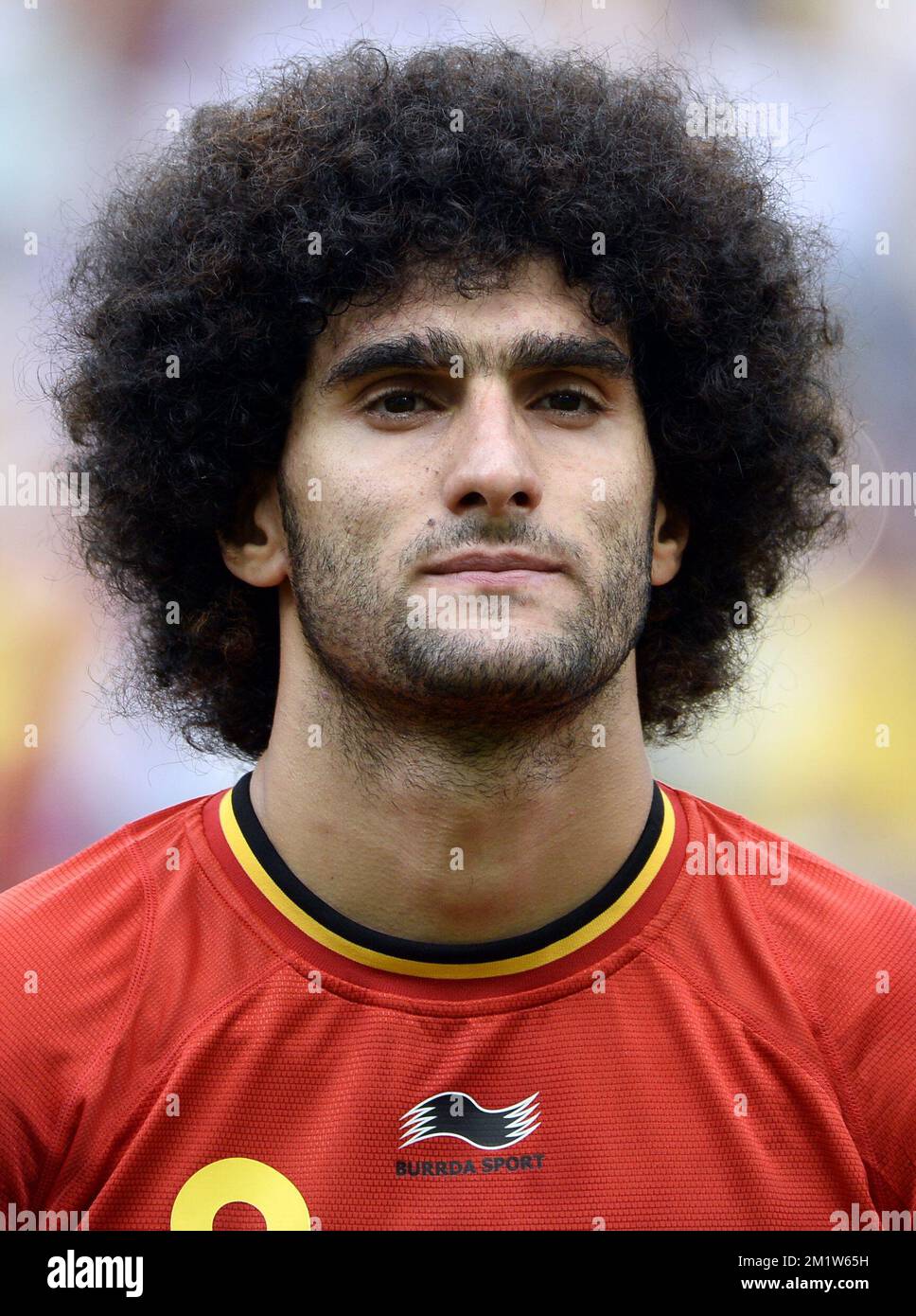 20140622 - RIO DE JANEIRO, BRAZIL: Belgium's Marouane Fellaini pictured at the start of a soccer game between Belgian national team The Red Devils and Russia in Rio de Janeiro, Brazil, the second game in Group H of the first round of the 2014 FIFA World Cup, Sunday 22 June 2014.   BELGA PHOTO DIRK WAEM Stock Photo