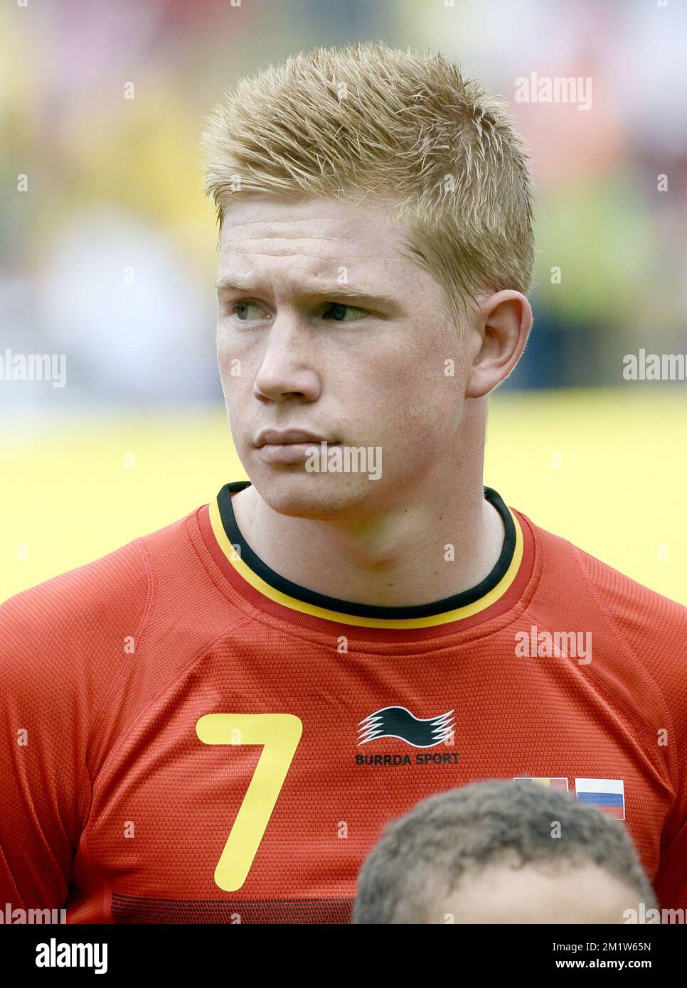 20140622 - RIO DE JANEIRO, BRAZIL: Belgium's Kevin De Bruyne pictured at the start of a soccer game between Belgian national team The Red Devils and Russia in Rio de Janeiro, Brazil, the second game in Group H of the first round of the 2014 FIFA World Cup, Sunday 22 June 2014.   BELGA PHOTO DIRK WAEM Stock Photo