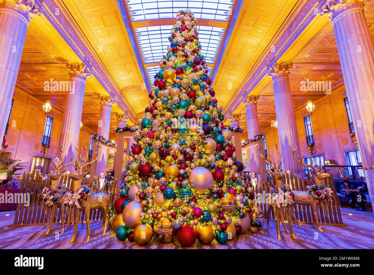 Oklahoma, DEC 11 2022 The beautiful Christmas decorations inside the