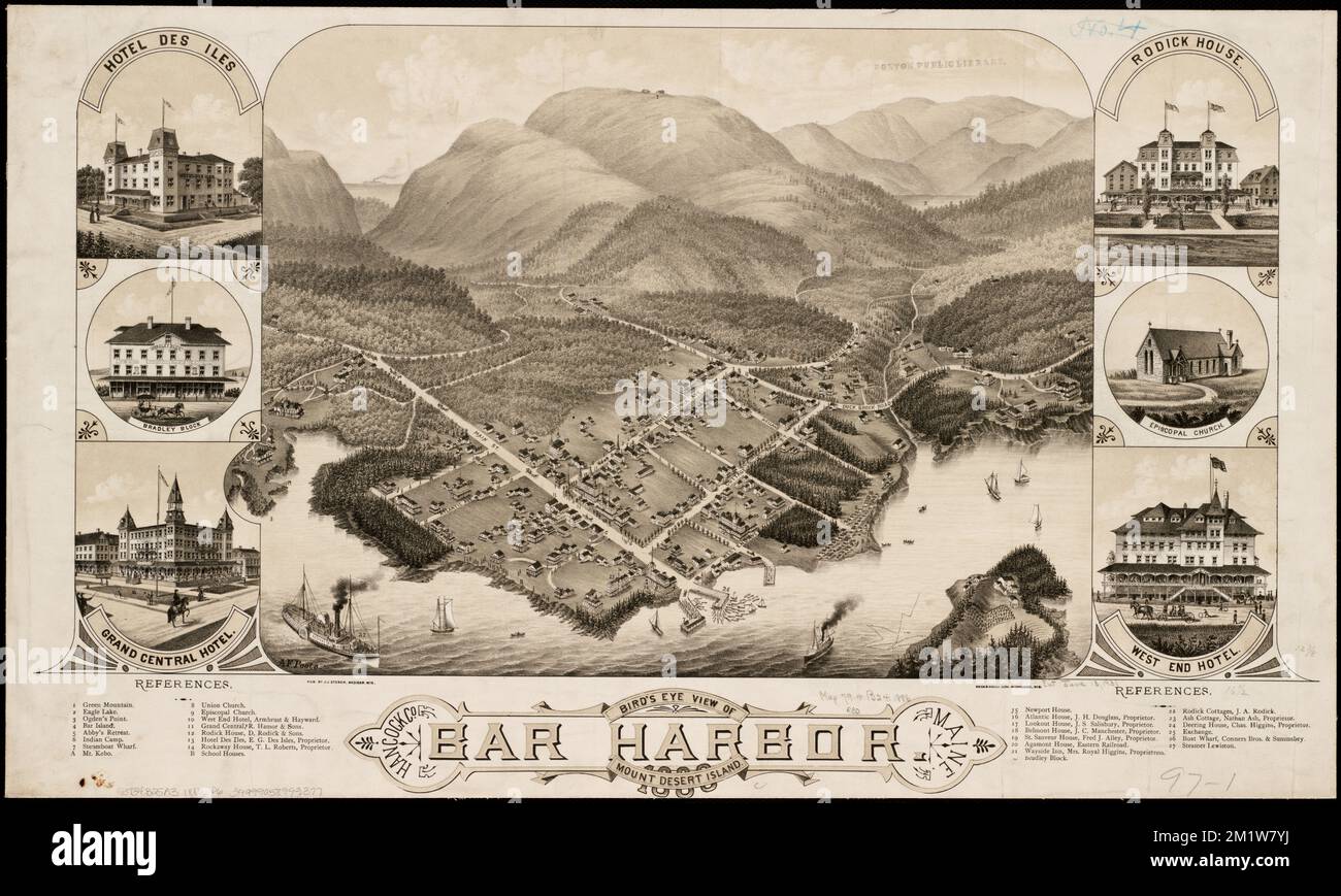 Bird's eye view of Bar Harbor, Mount Desert Island, Hancock Co., Maine