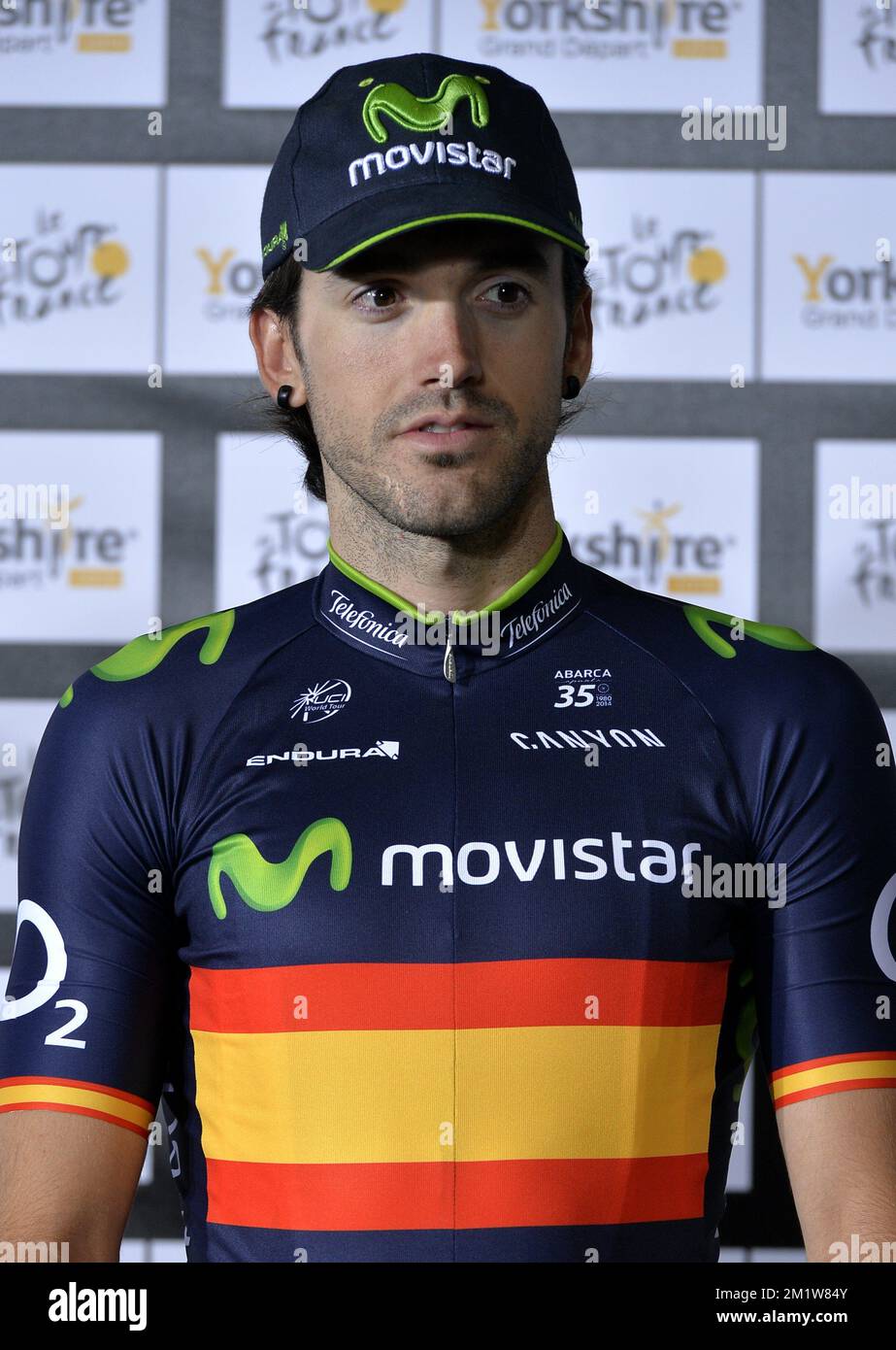 Spanish Jon Izagirre Insausti of Movistar Team pictured at the presentation  of the race, two days before the 'Grand Depart' of the 2014 edition of the  Tour de France cycling race, in