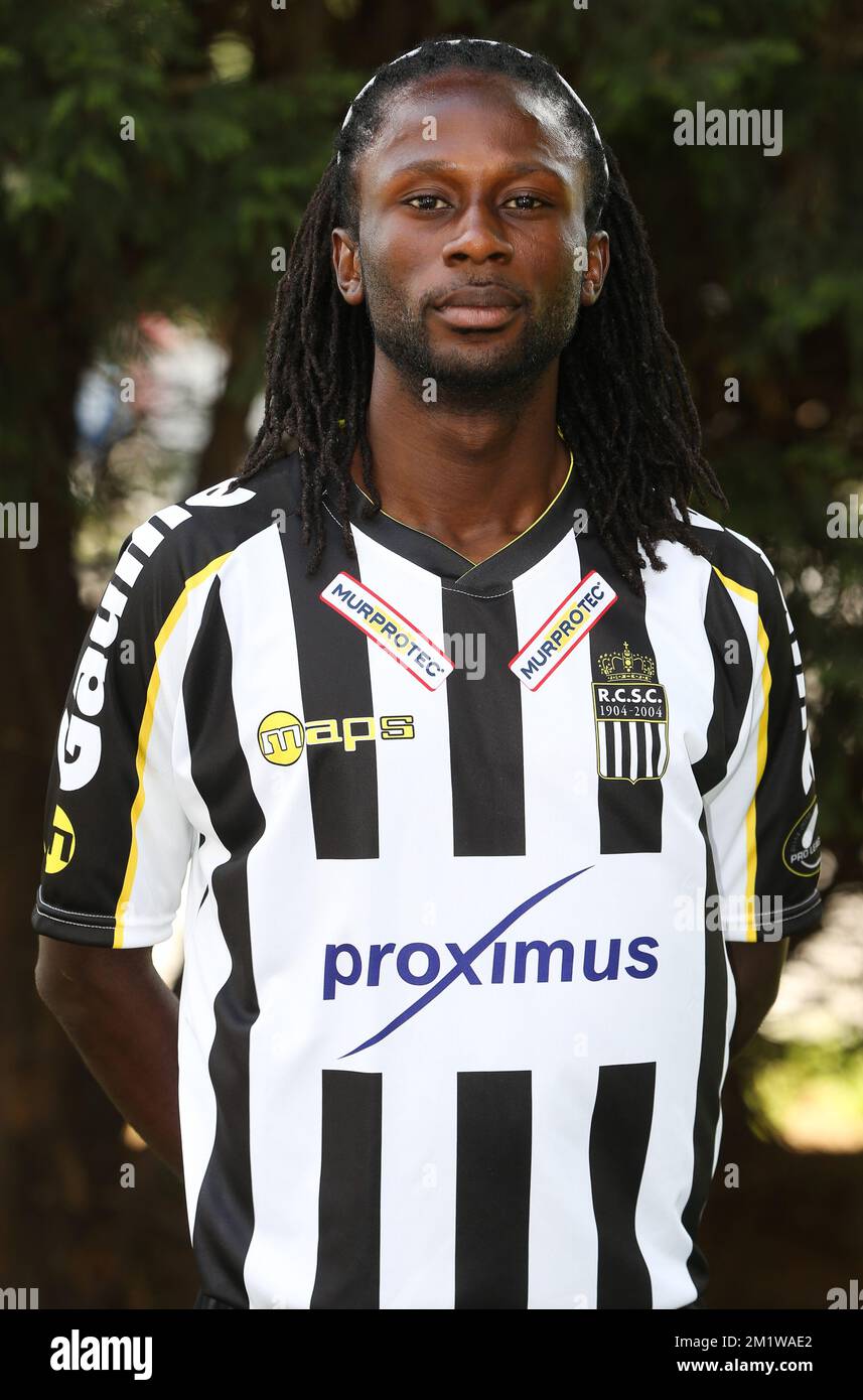 charlerois dieumerci ndongala poses for the photographer during the 2014 2015 season photo shoot of belgian first league soccer team rcs charleroi wednesday 16 july 2014 in charleroi 2M1WAE2