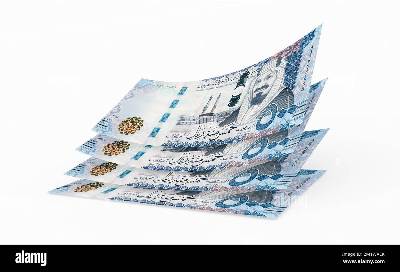 Saudi Arabia 500 Riyals Banknotes. Saudi Riyal Banknotes of 500 SR. 3D ...