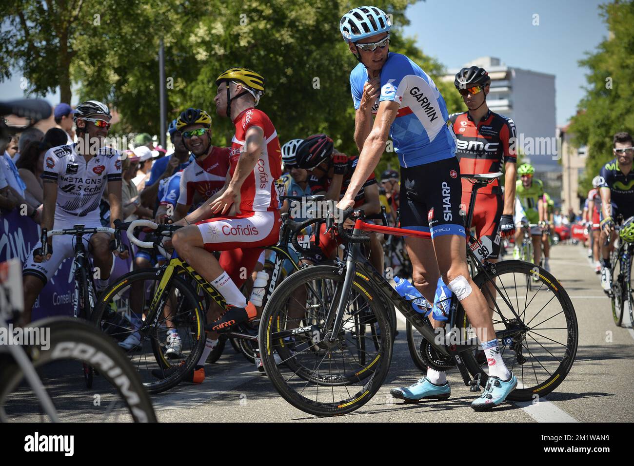 Belgian Johan Vansummeren of Team Garmin-Sharp pictured at the start of  stage 12 of the 101st edition of the Tour de France cycling race, 185,5 km  from Bourg-en-Bresse to Saint-Etienne, France, on