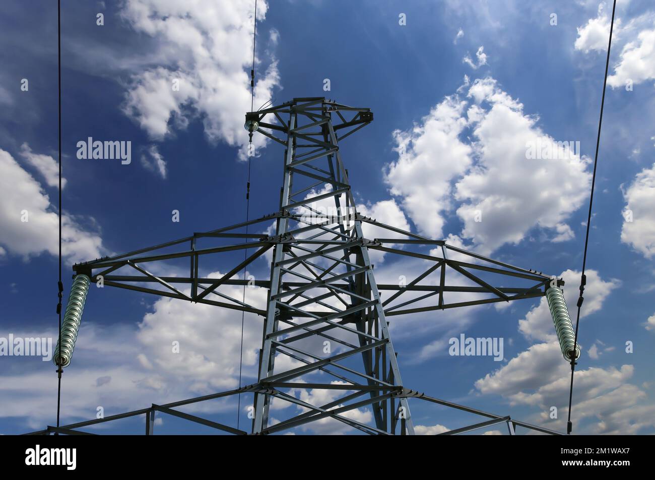 Electricity pylon (high voltage power line) on the background of the ...