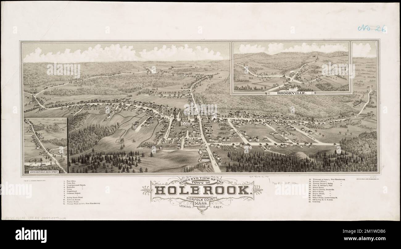 Bird's eye view of the town of Holbrook Norfolk County, Mass