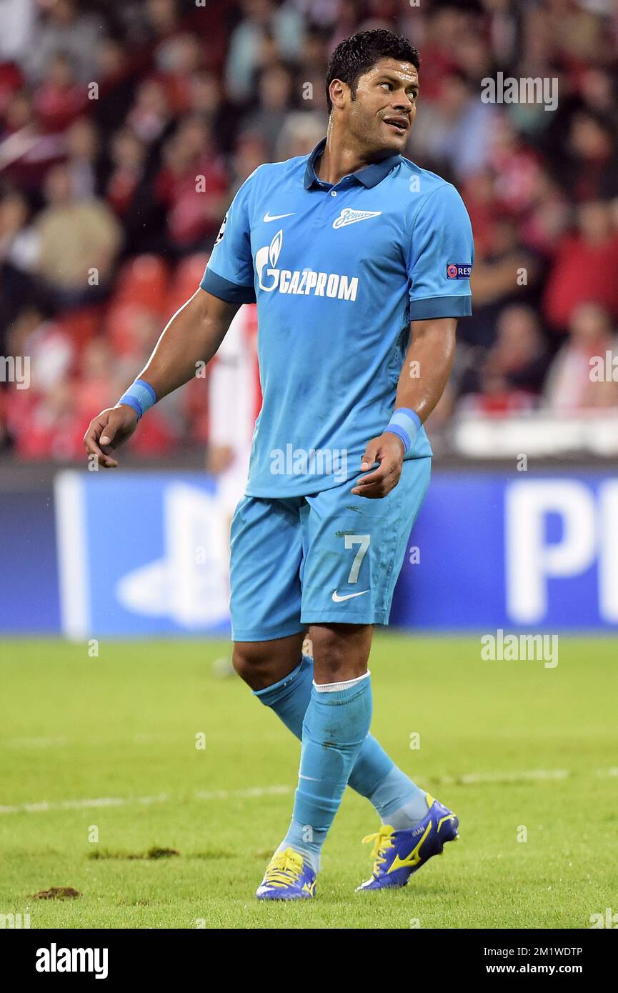 Zenit's Hulk pictured during the first leg match between Belgian first division soccer team Standard de Liege and Russian team FC Zenit Saint Petersburg in the playoffs for the UEFA Champions League competition, Wednesday 20 August 2014, in Liege. Stock Photo