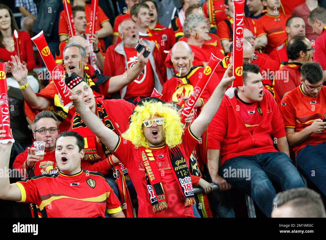20140904 - BRUSSELS, BELGIUM: Belgium's supporters pictured during a