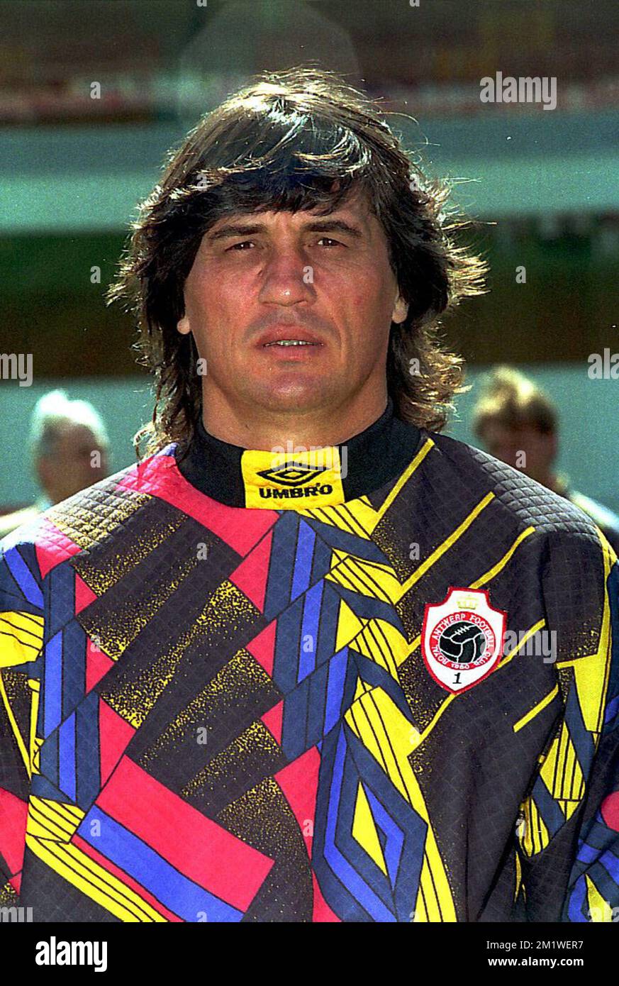 3 Februari 1995 shows the former keeper and former trainer of the soccer team of FC Antwerp, Ratko SVILAR. He's arrested last week in Brugge for an affair of cigarets smuggling that started 23 November 2001and also involves the VLD President of Koksijde, Marc Gunst.  Ratko Silvar was already arrested in Antwerpen in 1991 for harbouring.                  BELGA PHOTO  DANIEL WILLAM Stock Photo