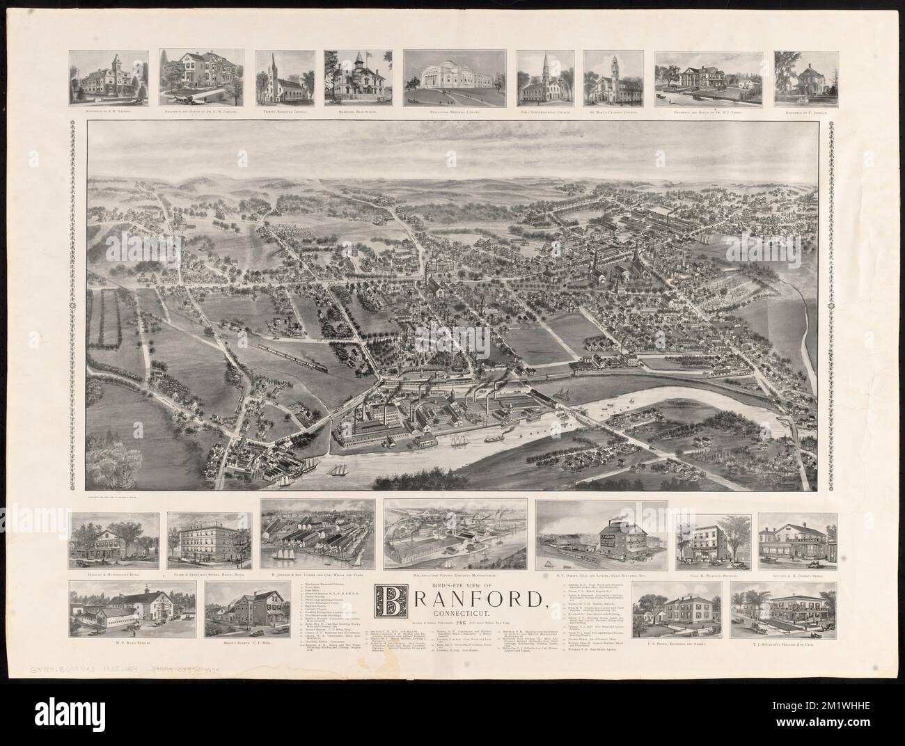 Bird'seye view of Branford, Connecticut , Branford Conn., Aerial views