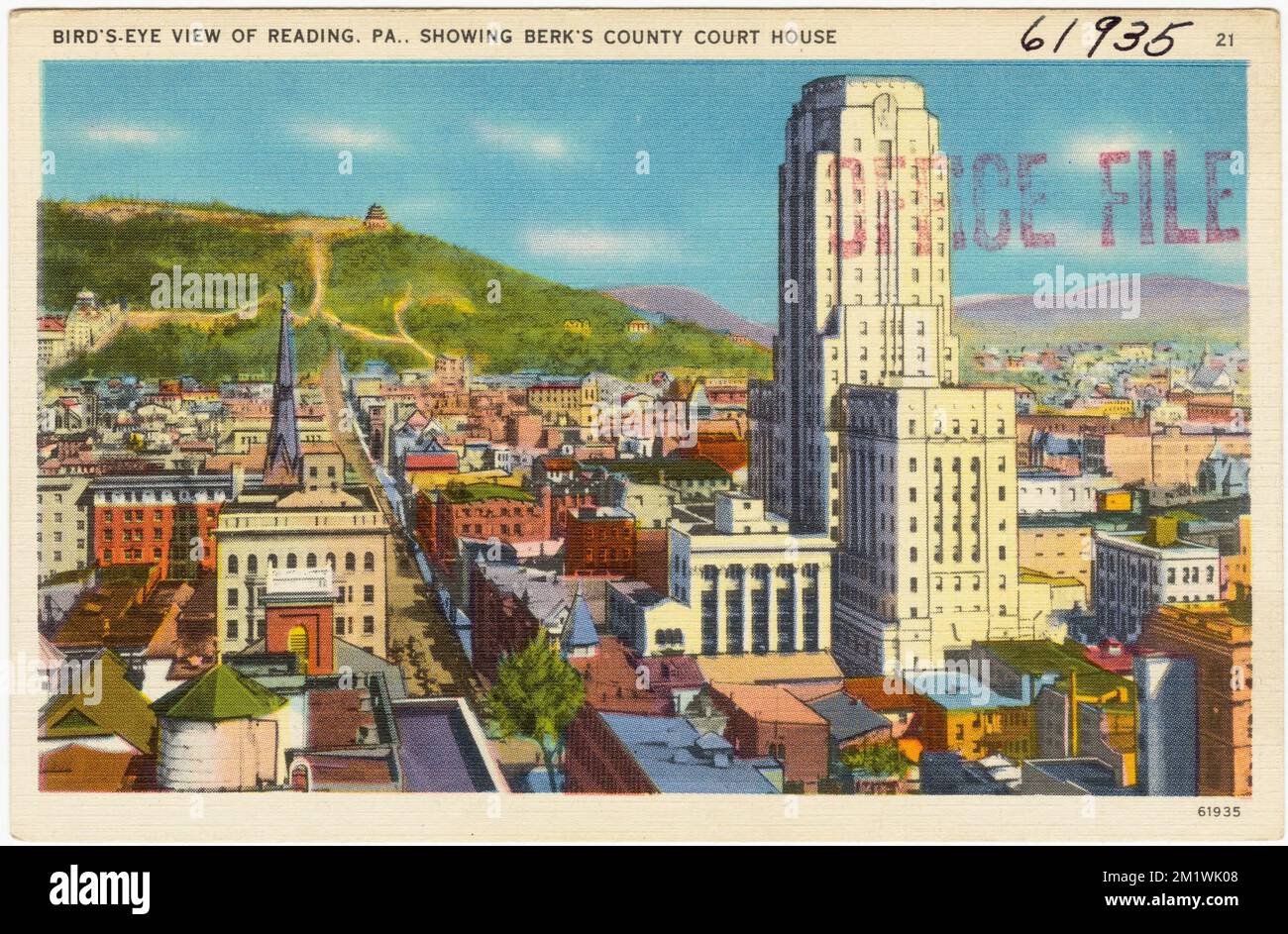 Bird's-eye view of Reading, PA., showing Berk's County Court House ...